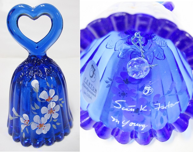 097637I \"Cobalt Blue\" Art Glass MINI \'Bell\'<BR> (click on picture for full details)